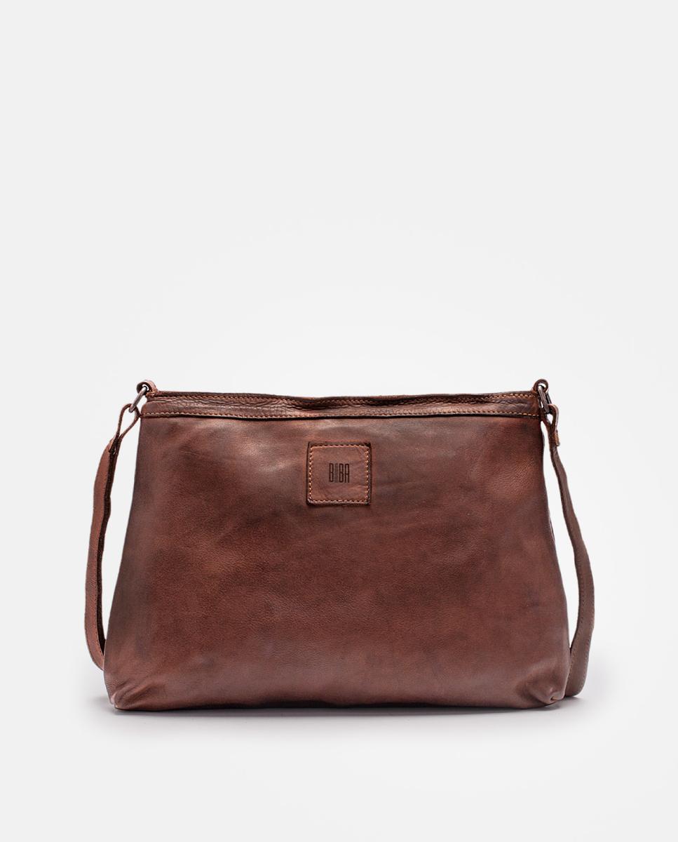 Imagem 0 de Mala a Tiracolo com Fecho de Correr e em Pele de Bovino