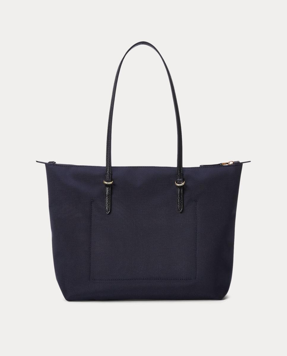 Mala Tipo Tote Média Keaton com Fecho de Correr e em Nylon - Azul-Marinho Azul-marinho-4