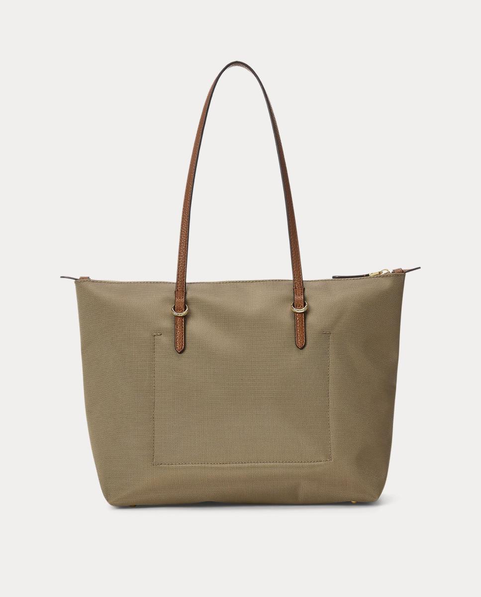 Mala Tipo Tote Média Keaton com Fecho de Correr e em Nylon - Camel Camel-4