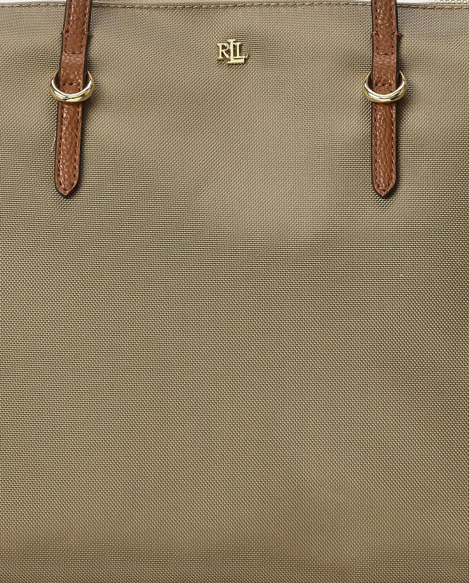 Mala Tipo Tote Média Keaton com Fecho de Correr e em Nylon - Camel Camel-6