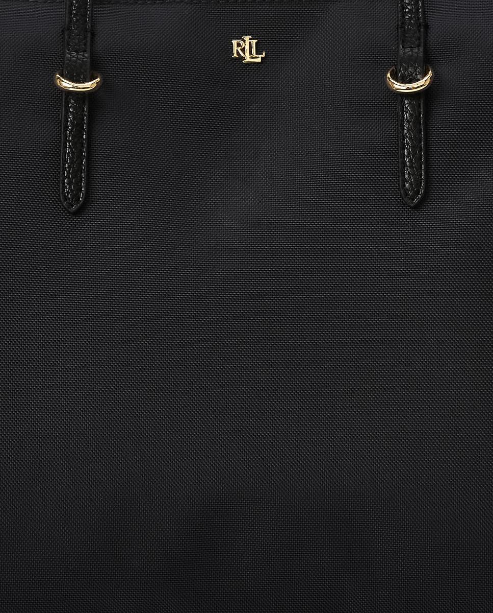 Mala Tipo Tote Média Keaton com Fecho de Correr e em Nylon - Preto Preto-6