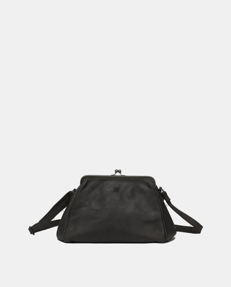 Imagem 0 de Mala a Tiracolo com Fecho Metálico e em Pele de Bovino