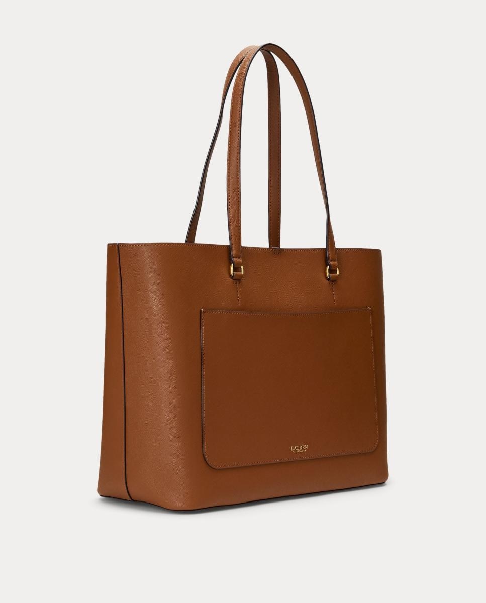 Mala Tipo Tote Grande de Pele Karly com Mosquetão - Camel Camel-4