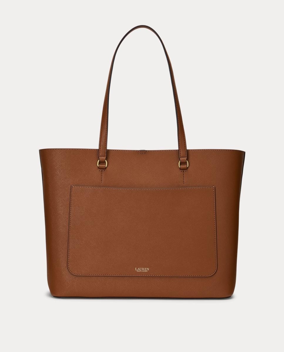 Mala Tipo Tote Grande de Pele Karly com Mosquetão - Camel Camel-5
