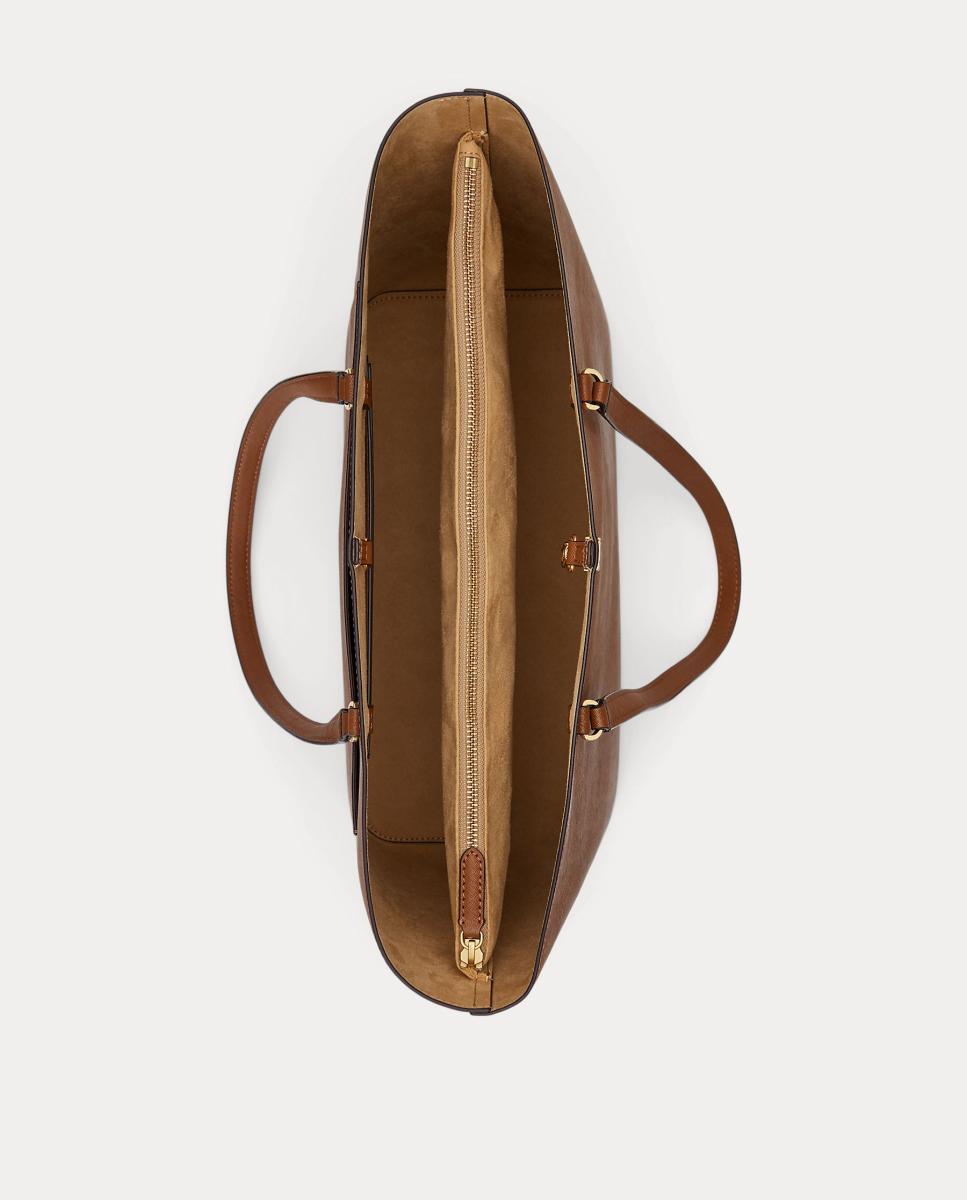 Mala Tipo Tote Grande de Pele Karly com Mosquetão - Camel Camel-6