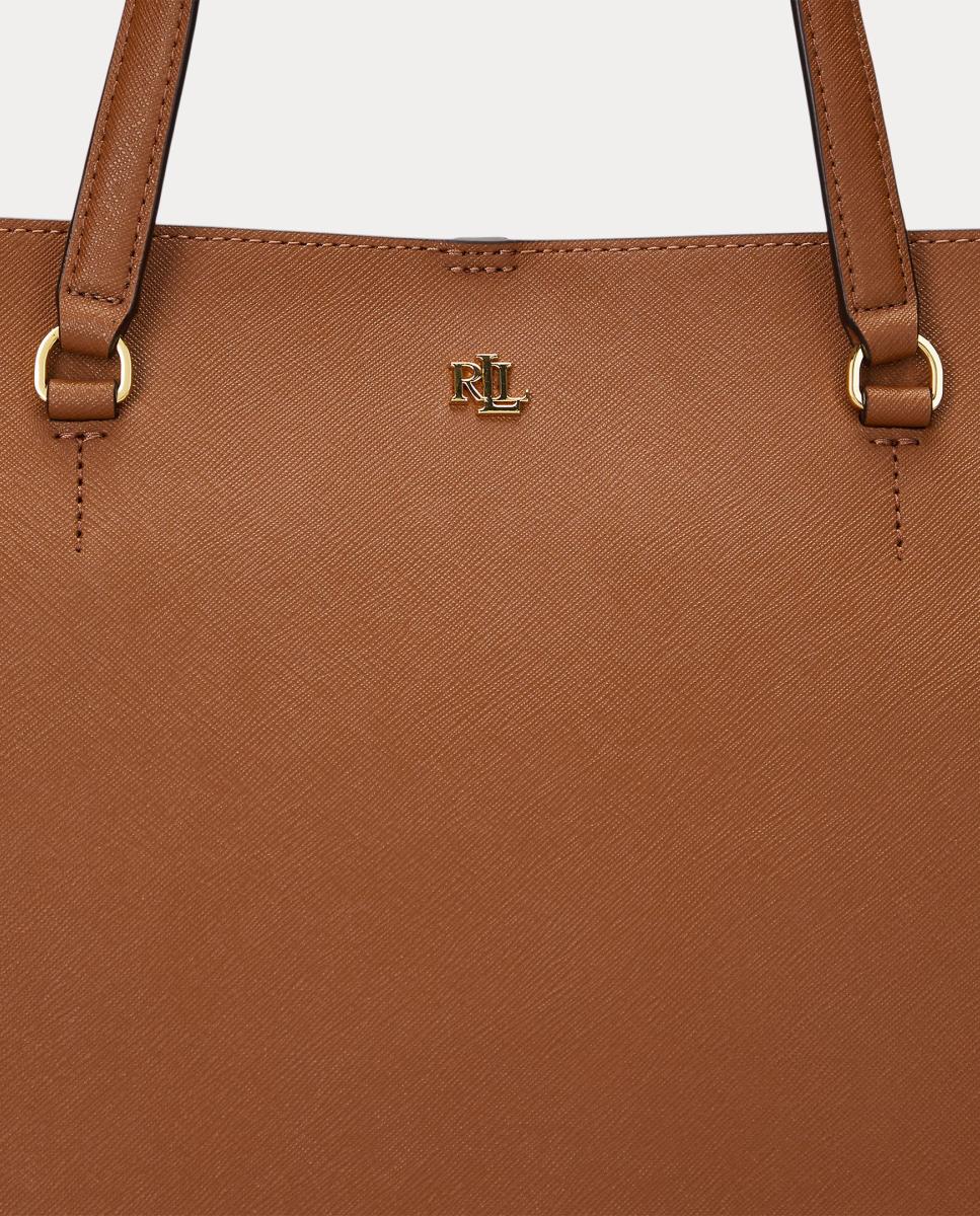 Mala Tipo Tote Grande de Pele Karly com Mosquetão - Camel Camel-7