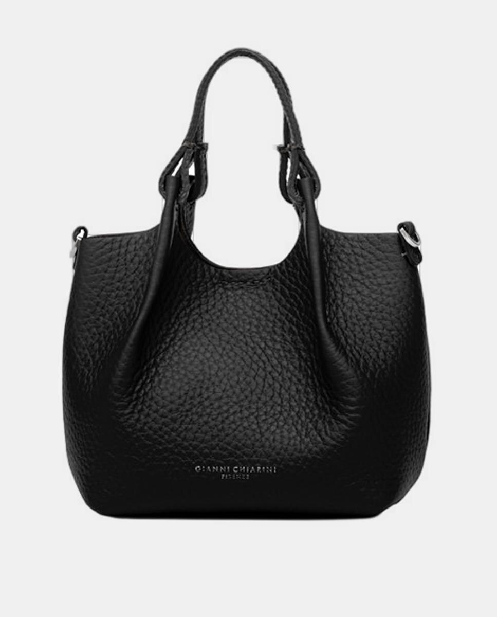 Mala Hobo com Alça de Tiracolo e em Pele de Bovino - Preto Preto-3