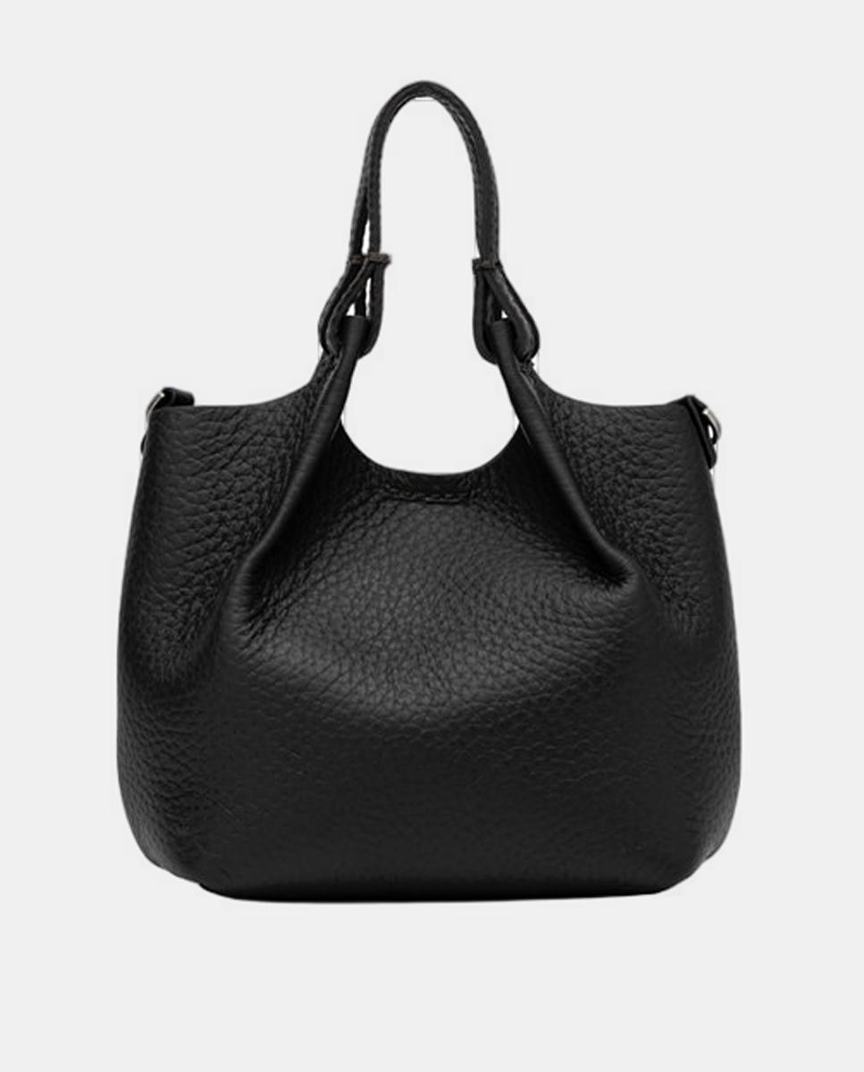 Mala Hobo com Alça de Tiracolo e em Pele de Bovino - Preto Preto-5
