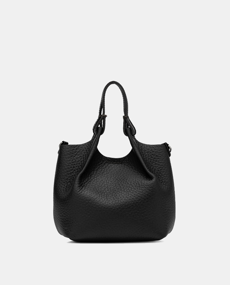 Mala Hobo com Alça de Tiracolo e em Pele de Bovino - Preto Preto-10