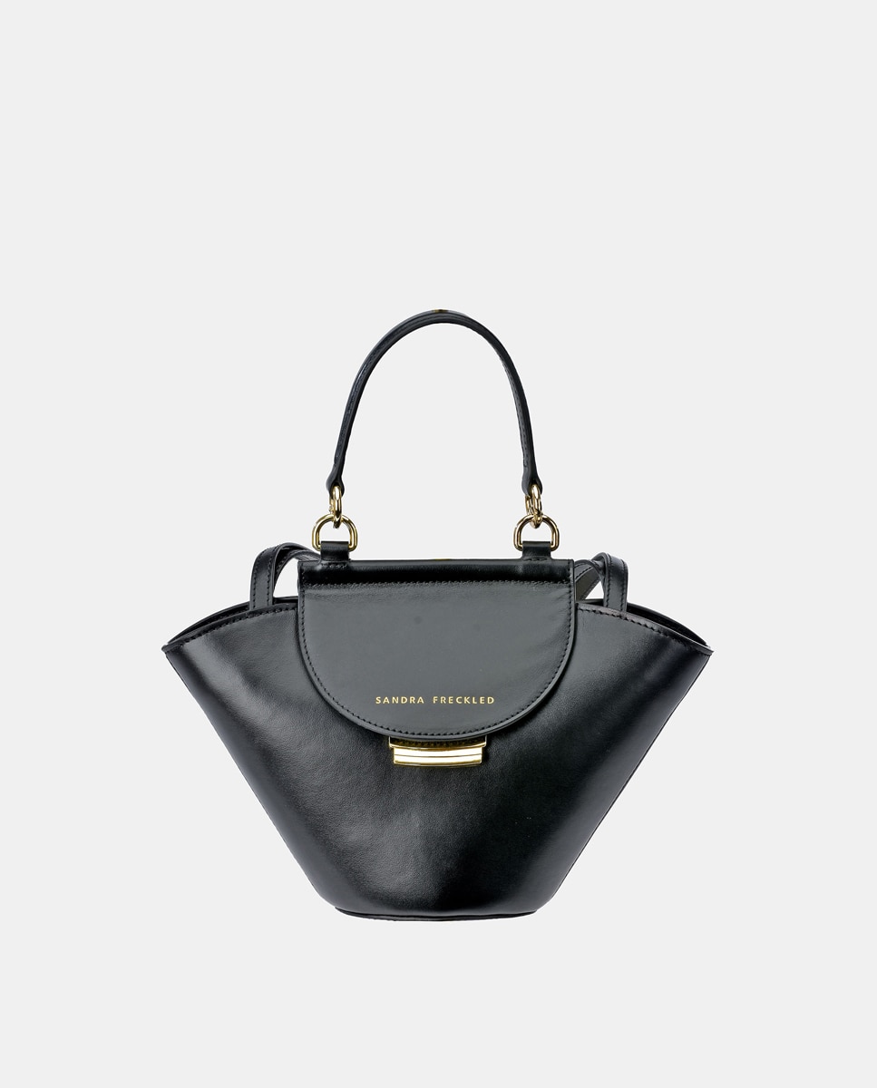 Bolso de hombro en piel - Sandra Freckled - Negro Negro-1