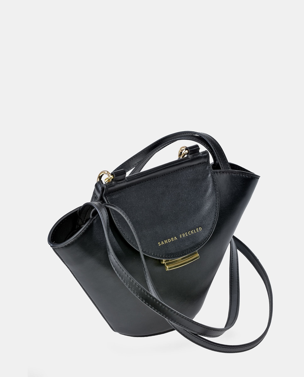 Bolso de hombro en piel - Sandra Freckled - Negro Negro-2
