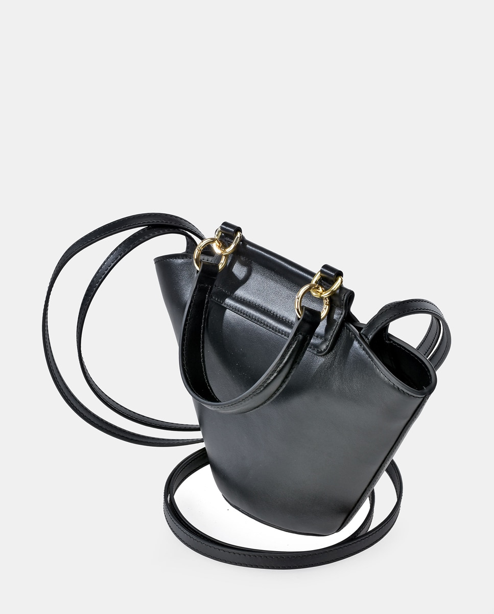 Bolso de hombro en piel - Sandra Freckled - Negro Negro-3
