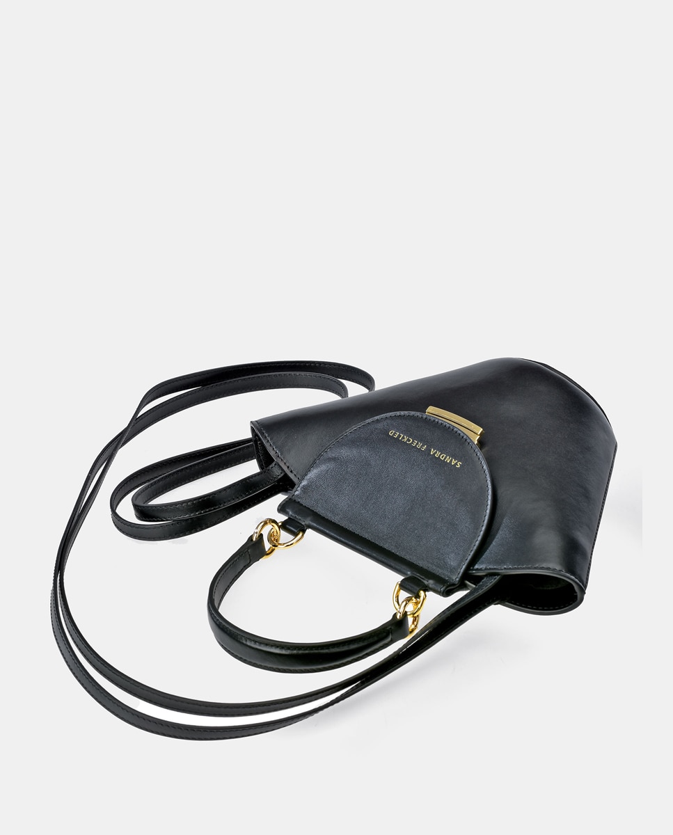 Bolso de hombro en piel - Sandra Freckled - Negro Negro-4