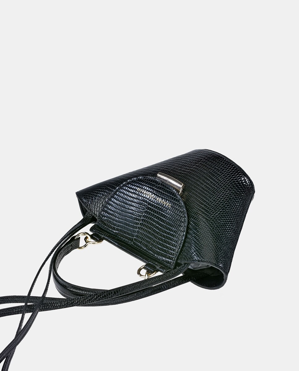 Bolso de hombro en piel - Sandra Freckled - Negro Negro-8