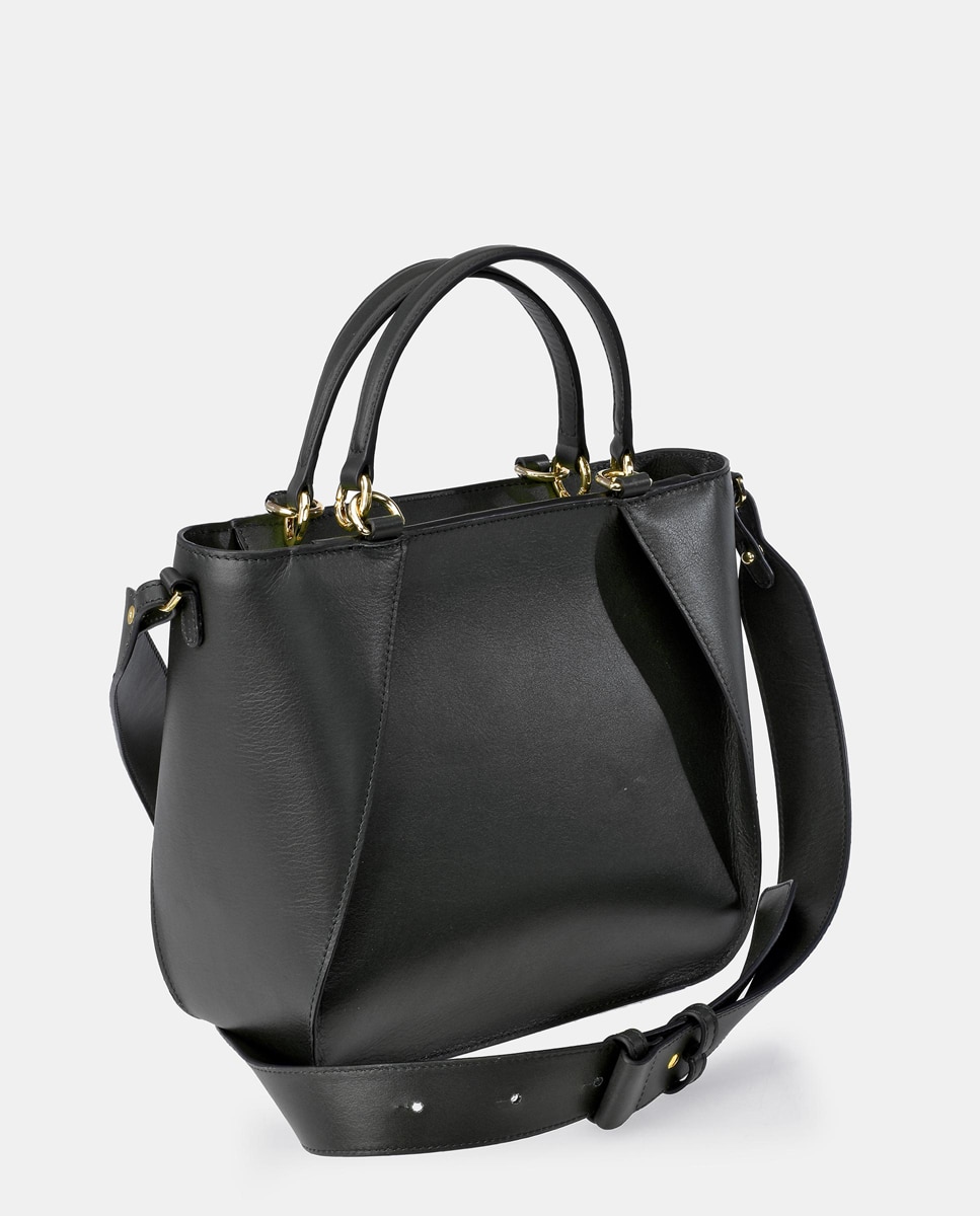 Bolso de mano en piel lisa - Sandra Freckled - Negro Negro-2