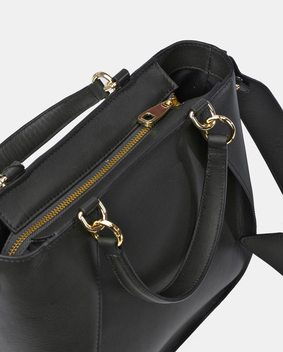 Bolso de mano en piel lisa - Sandra Freckled - Negro Negro-3