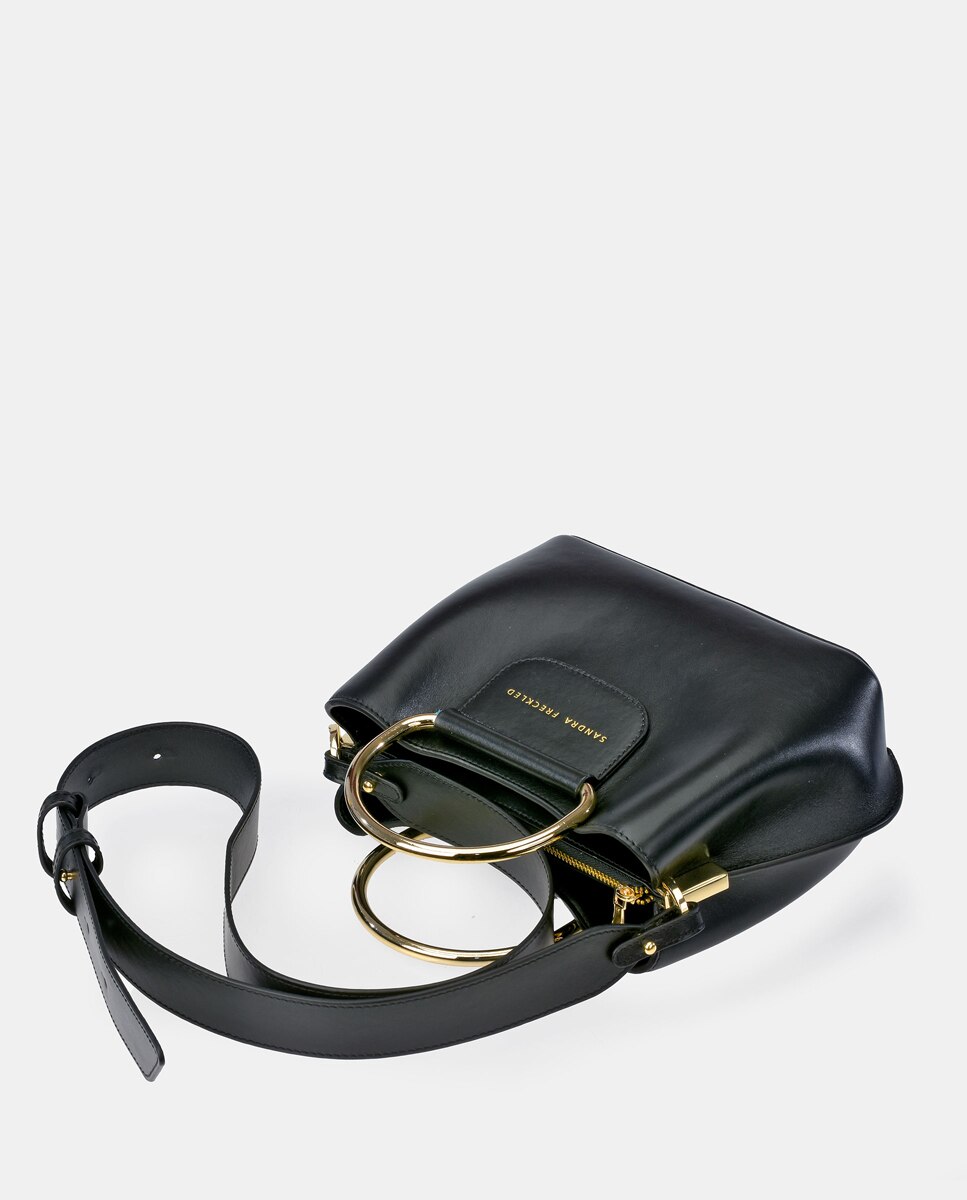 Imagen 3 de Bolso de mano con bandolera en piel - Sandra Freckled - Negro Negro