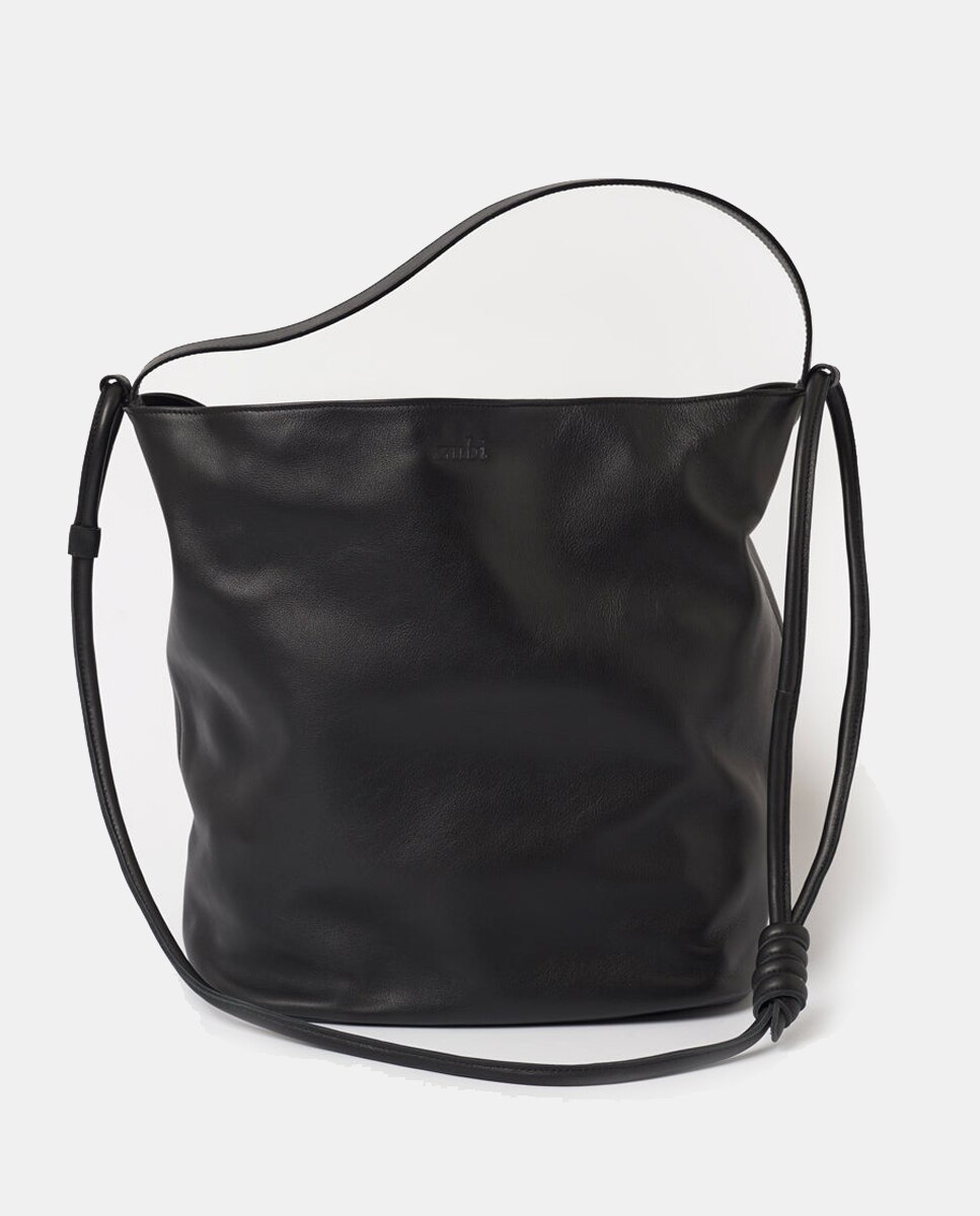 Hobo de piel con imán y asa larga adicional - Zubi - Negro Negro-1