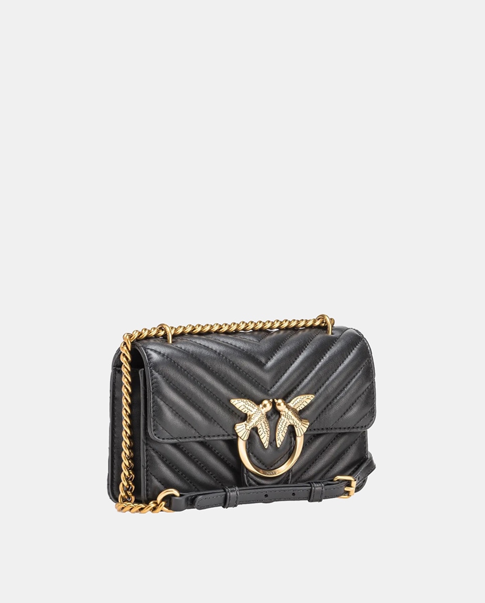 Mala a Tiracolo Love Icon Mini Chevron Preto-2