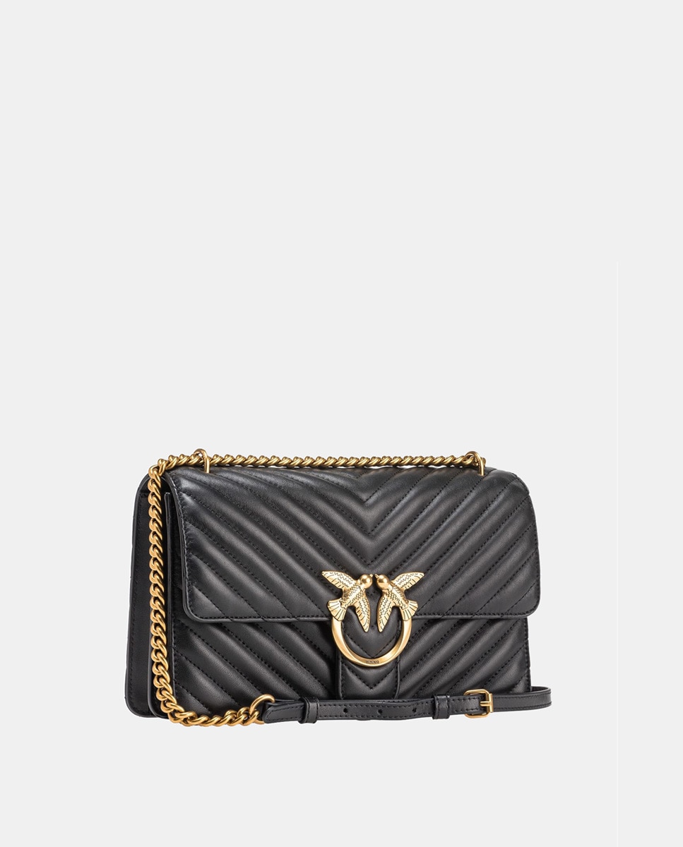 Mala a Tiracolo Love Icon Classic Chevron Preto-2