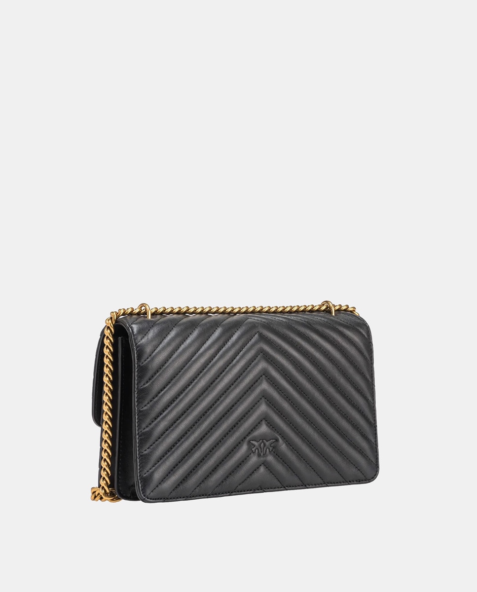 Mala a Tiracolo Love Icon Classic Chevron Preto-3