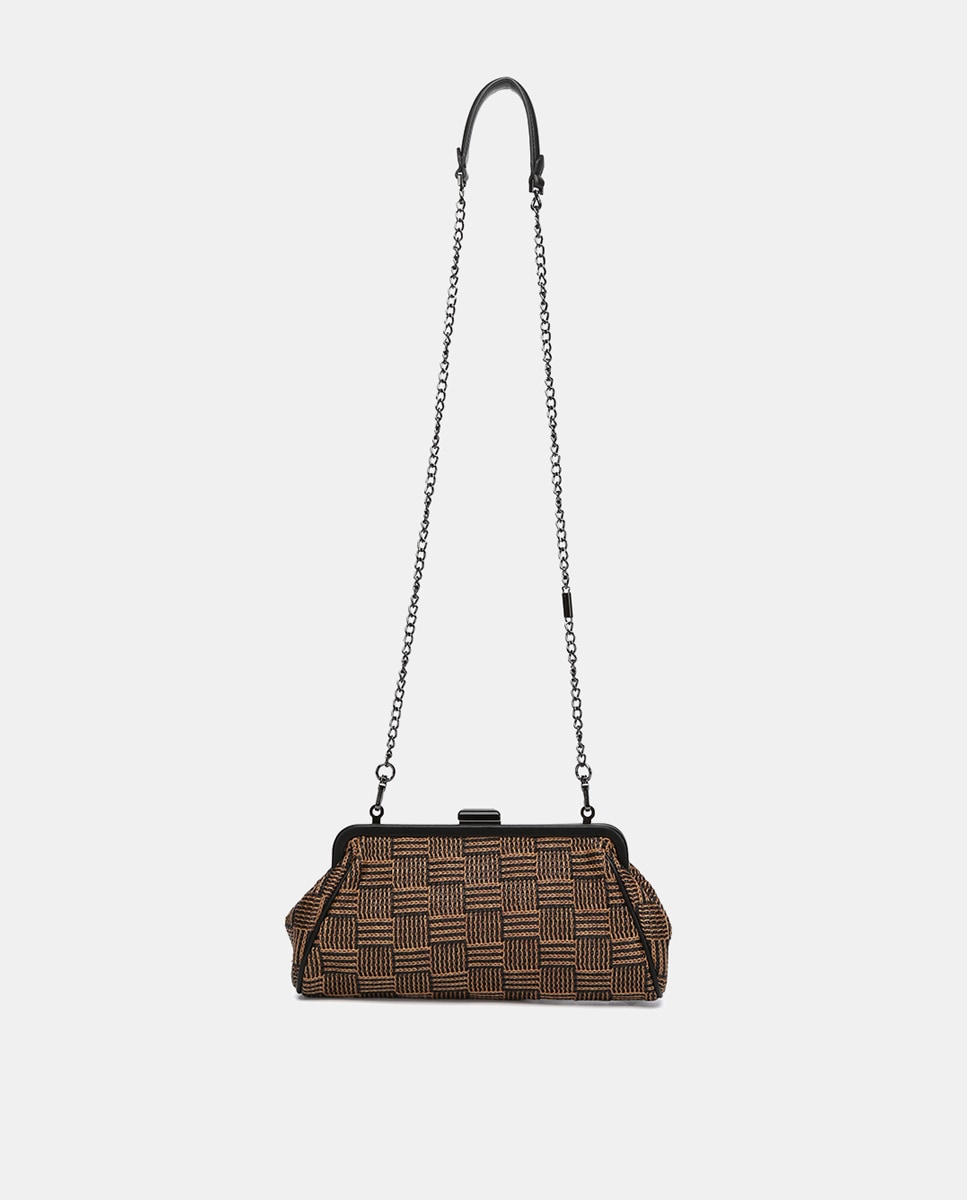 Mala Clutch de Festa Oceans Diary com Estampado - Castanho Castanho-1