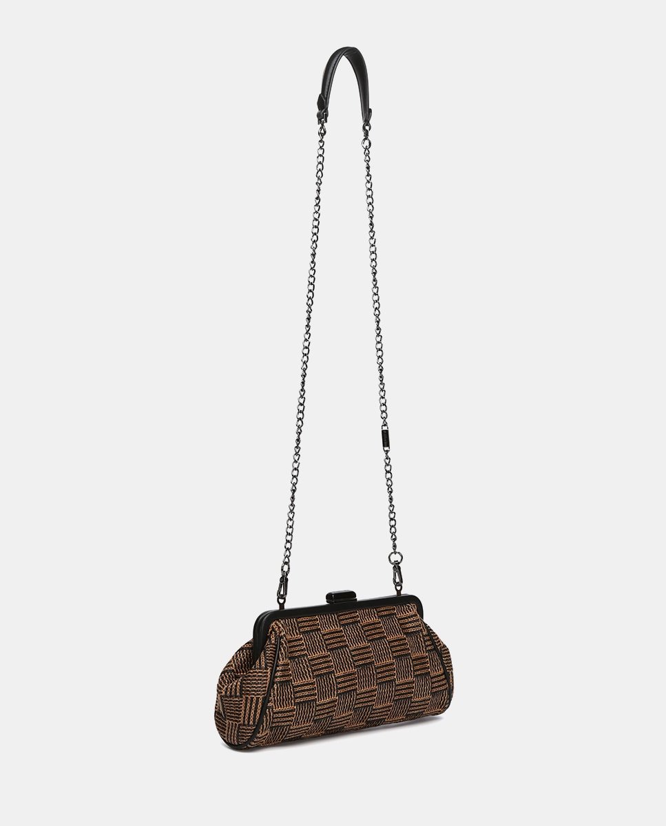Mala Clutch de Festa Oceans Diary com Estampado - Castanho Castanho-2