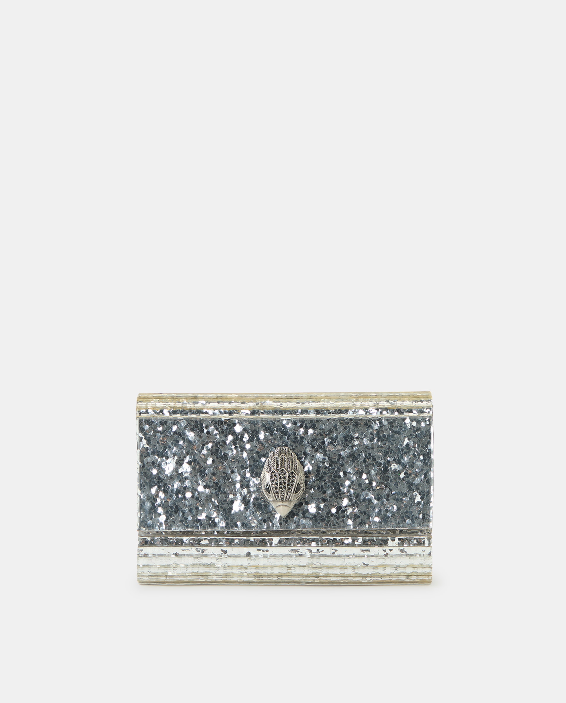 Mala Clutch de Festa com Corrente - Prateado Metalizado Prata-1