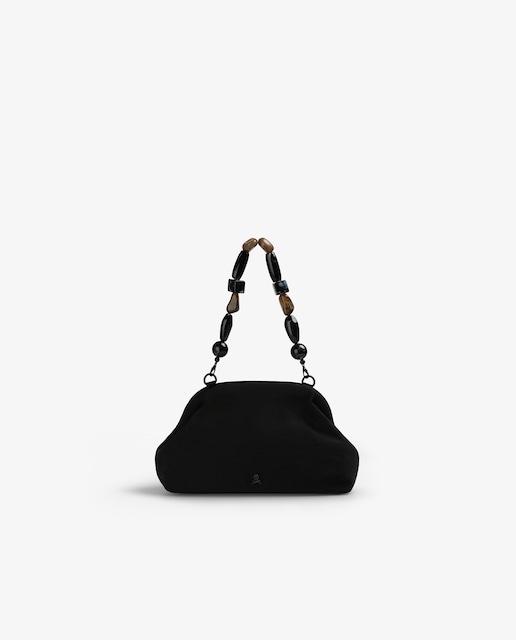 Imagem 0 de Mala Clutch Texturizada com Alça de Contas