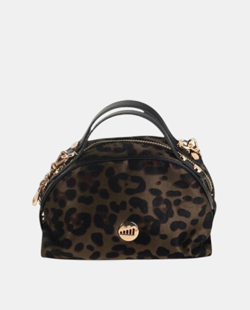 Imagem 0 de Mala de Mão em Animal Print de Leopardo com Fecho de Correr Metálico