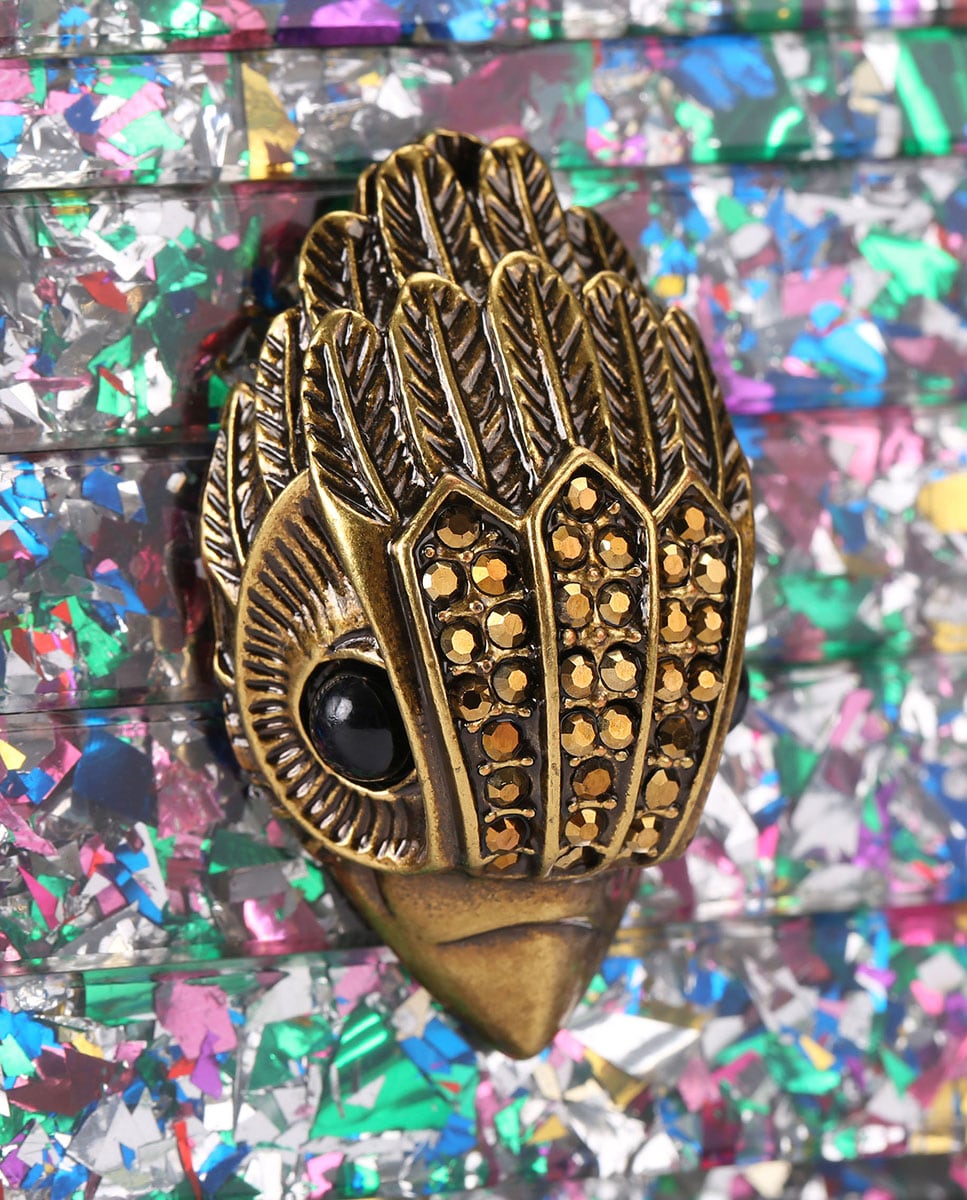 Mala Clutch de Festa Média em Plexiglass Multicolor-4