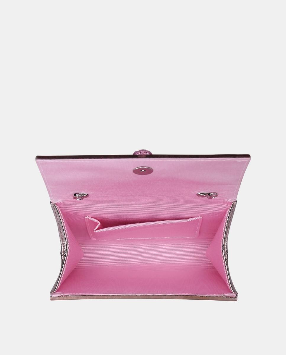 Mala Clutch de Festa Média em Plexiglass Rosa-3