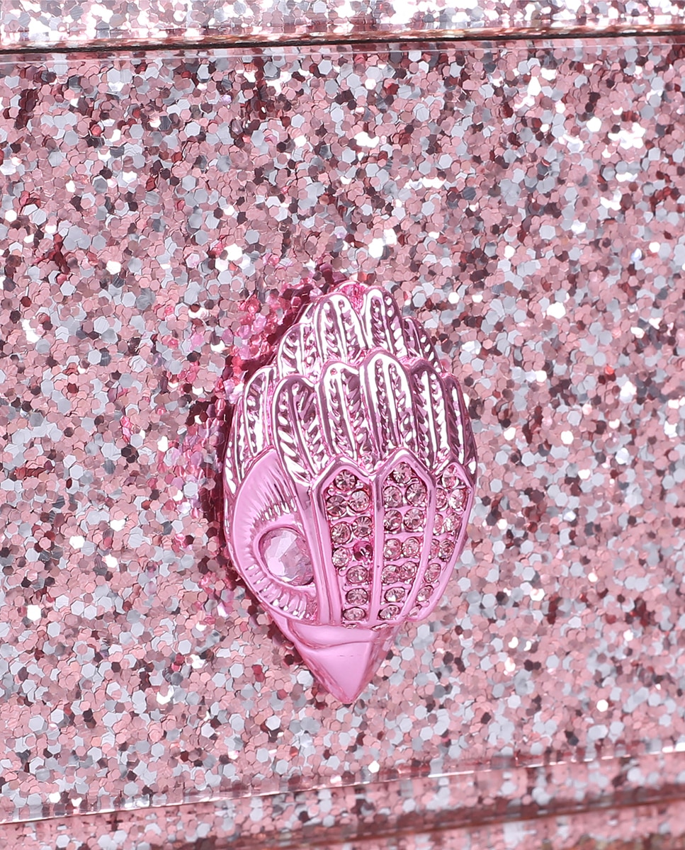 Mala Clutch de Festa Média em Plexiglass Rosa-4