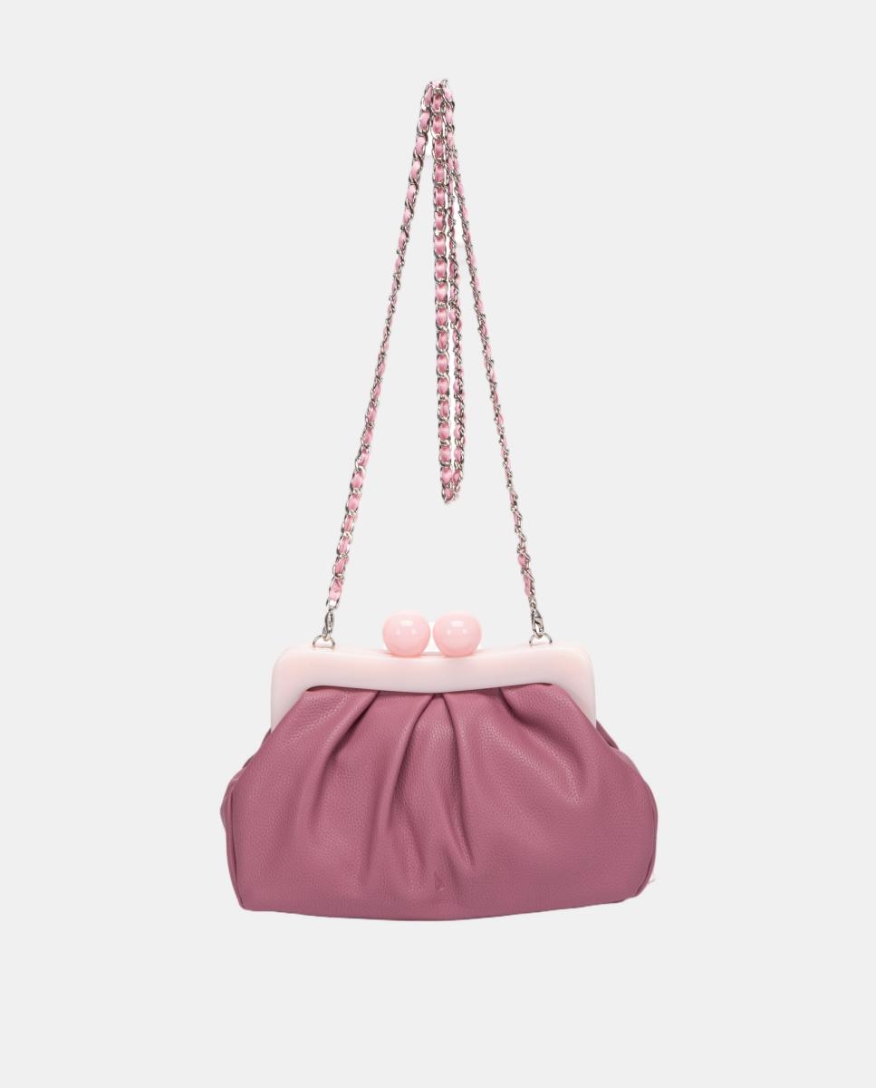 Mala Clutch de Festa com Fecho Metálico Lilás-3