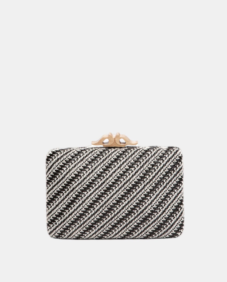 Clutch de fiesta con boquilla de madera - Abbacino - Negro Negro-1