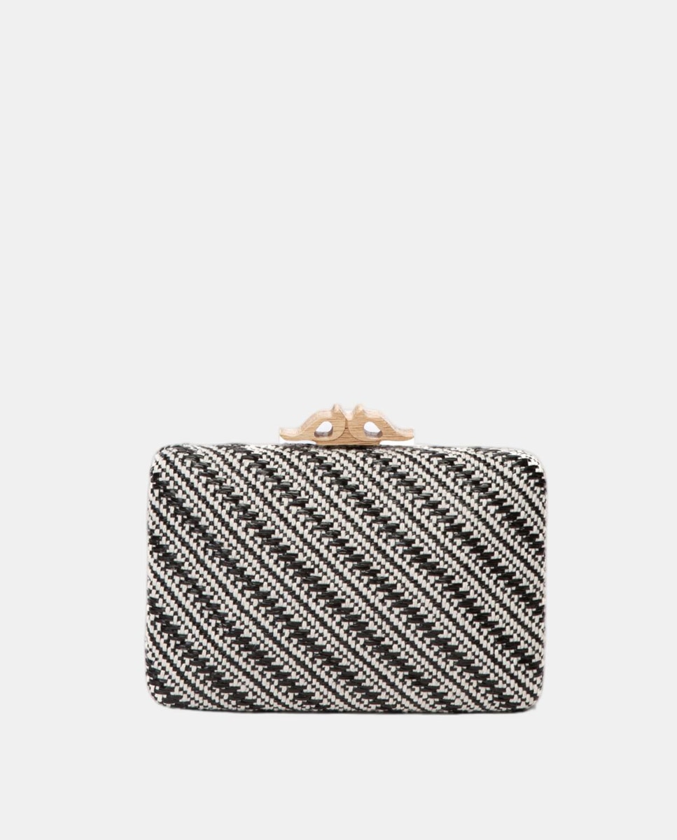 Clutch de fiesta con boquilla de madera - Abbacino - Negro Negro-3