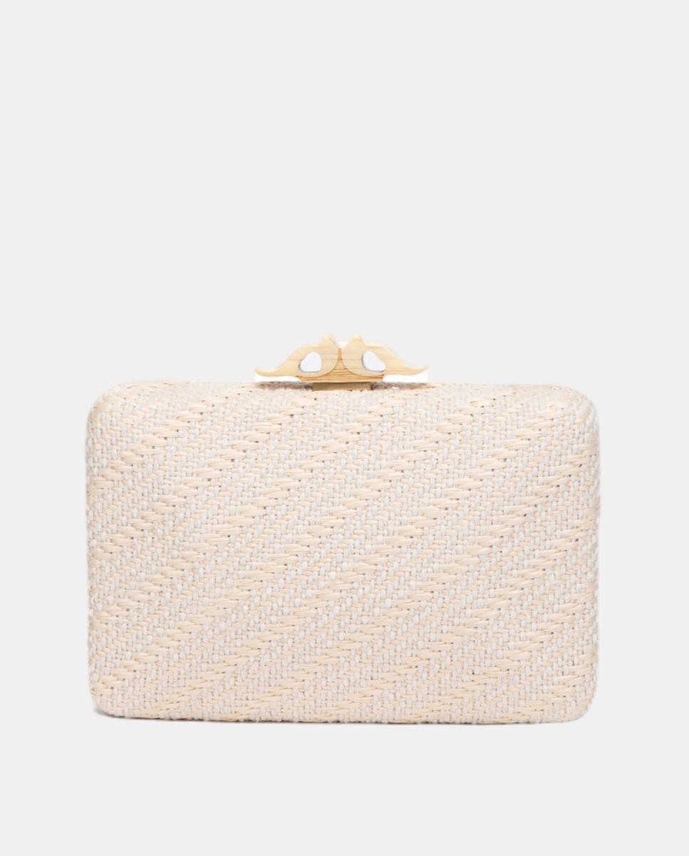 Imagem 0 de Mala Clutch de Festa com Fecho de Madeira