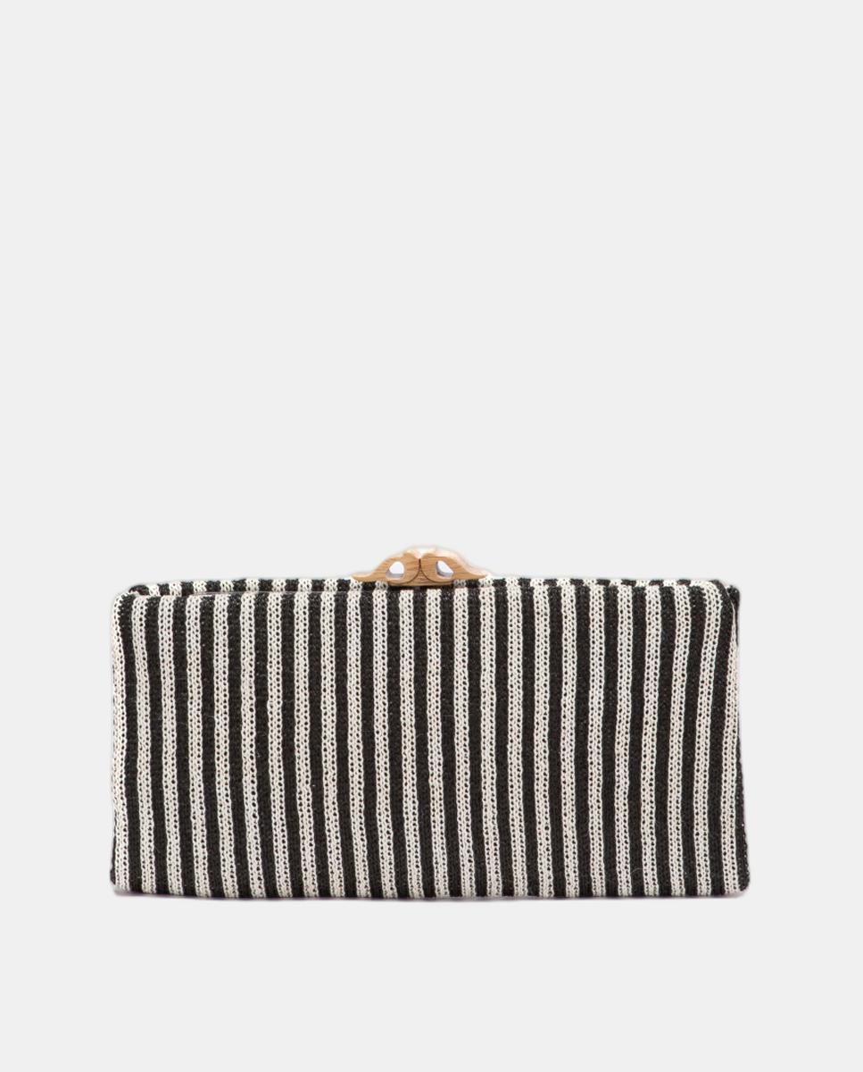 Imagem 0 de Mala Clutch de Festa às Riscas com Fecho Metálico
