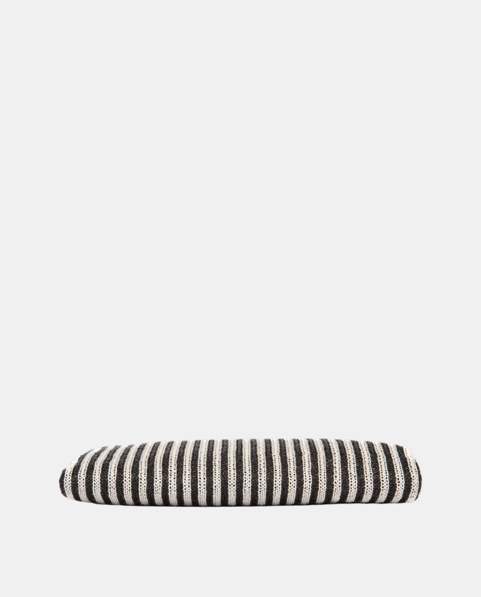 Mala Clutch de Festa às Riscas com Fecho Metálico Preto-6