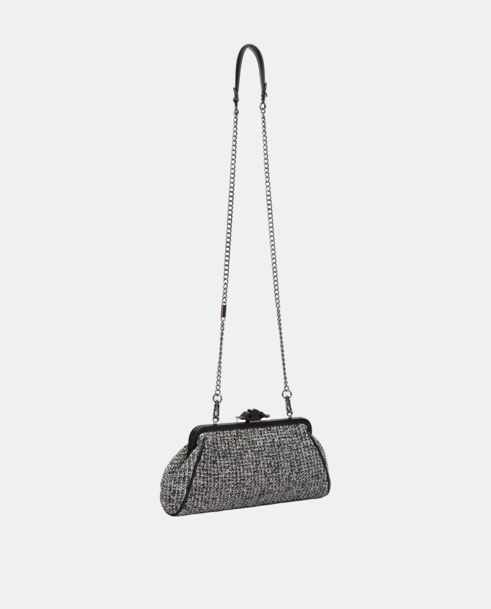 Clutch de fiesta jaspeado con boquilla - Abbacino - Negro Negro-4