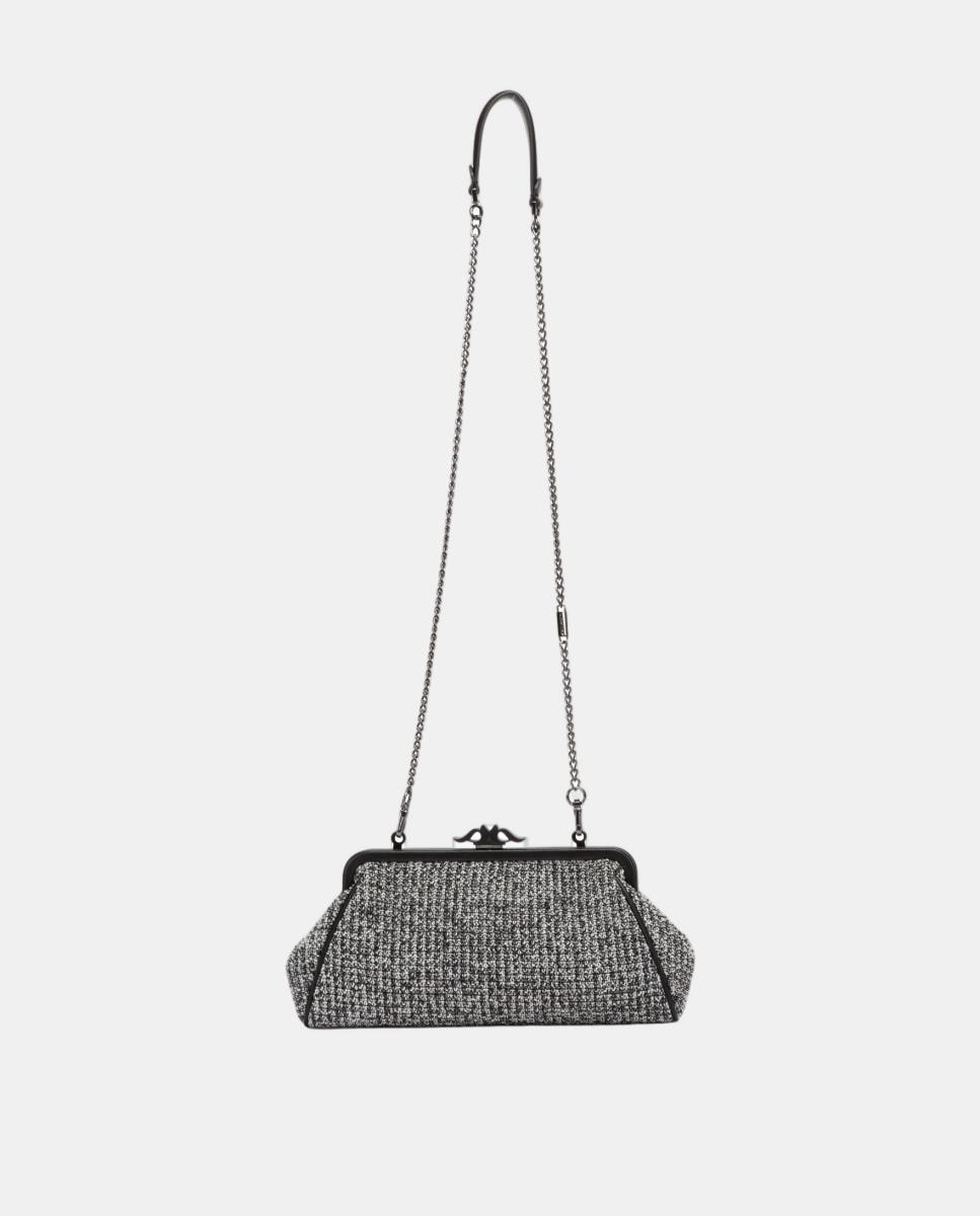 Clutch de fiesta jaspeado con boquilla - Abbacino - Negro Negro-6