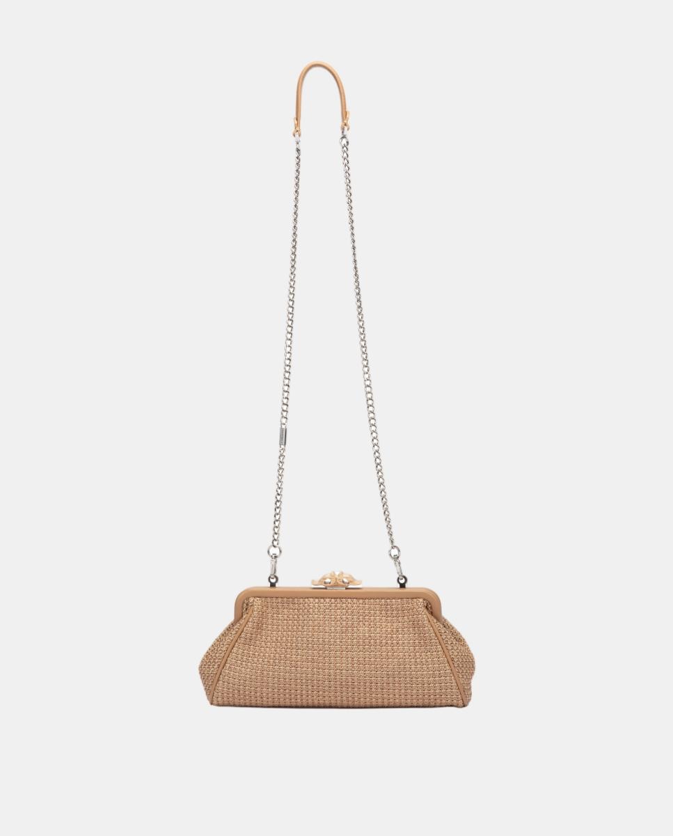 Mala Clutch de Festa Mesclada com Fecho Metálico Camel-5