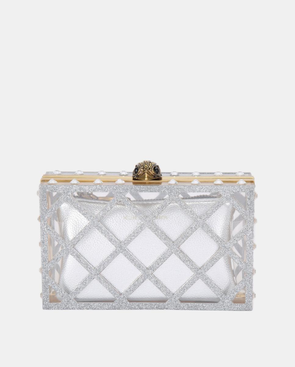 Imagem 0 de Mala Clutch de Festa Transparente com Adornos
