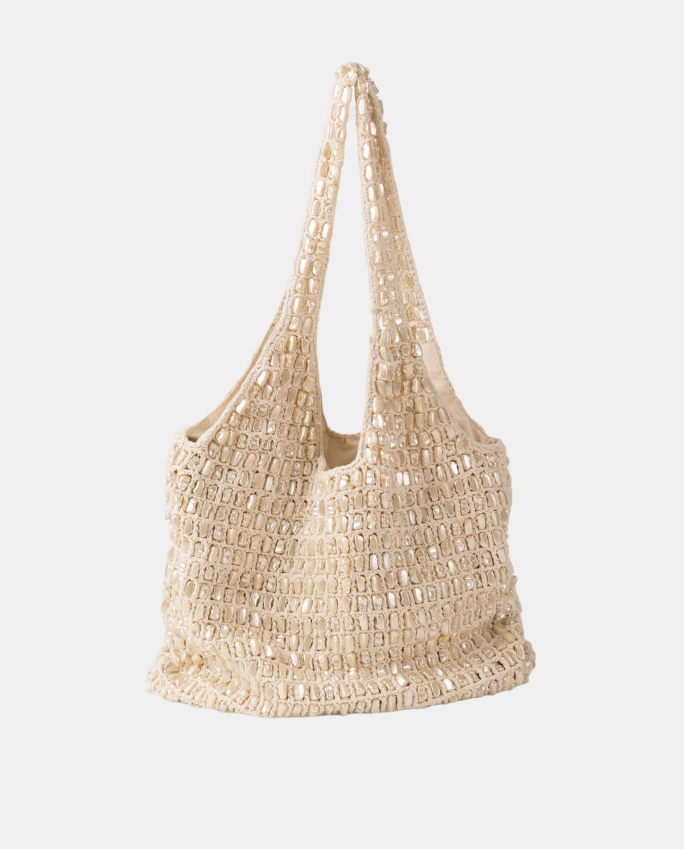 Imagem 0 de Mala Hobo com Pedras de Madrepérola