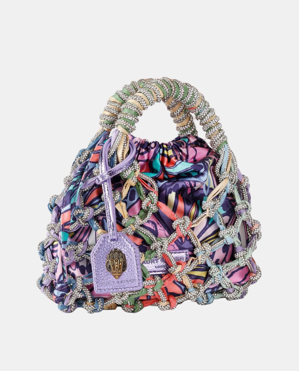 Mala Pequena de Macramé Crystal Multicolor-2