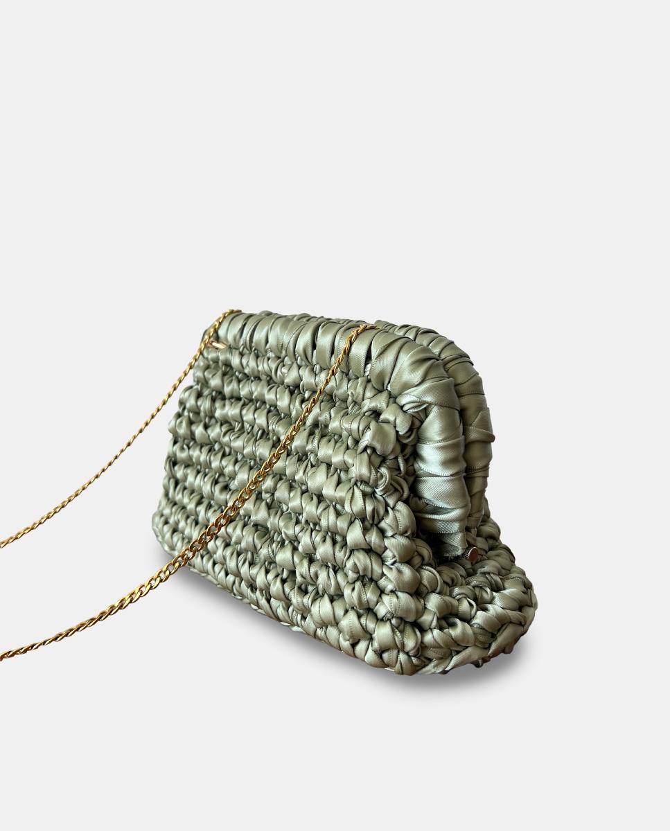 Bolso de fiesta modelo Carmen de Madremia - Plata Verde menta-2