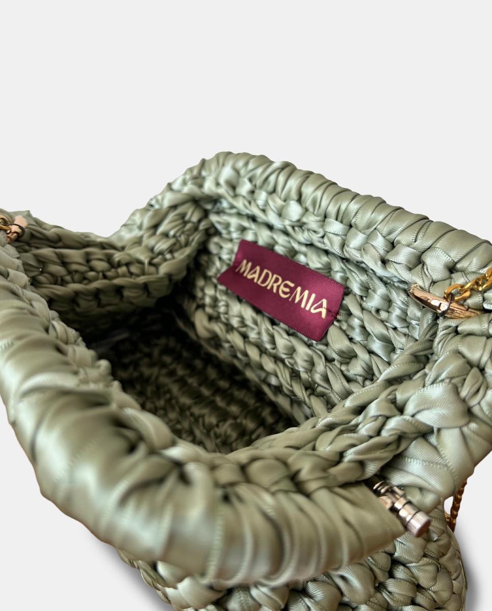 Bolso de fiesta modelo Carmen de Madremia - Plata Verde menta-3