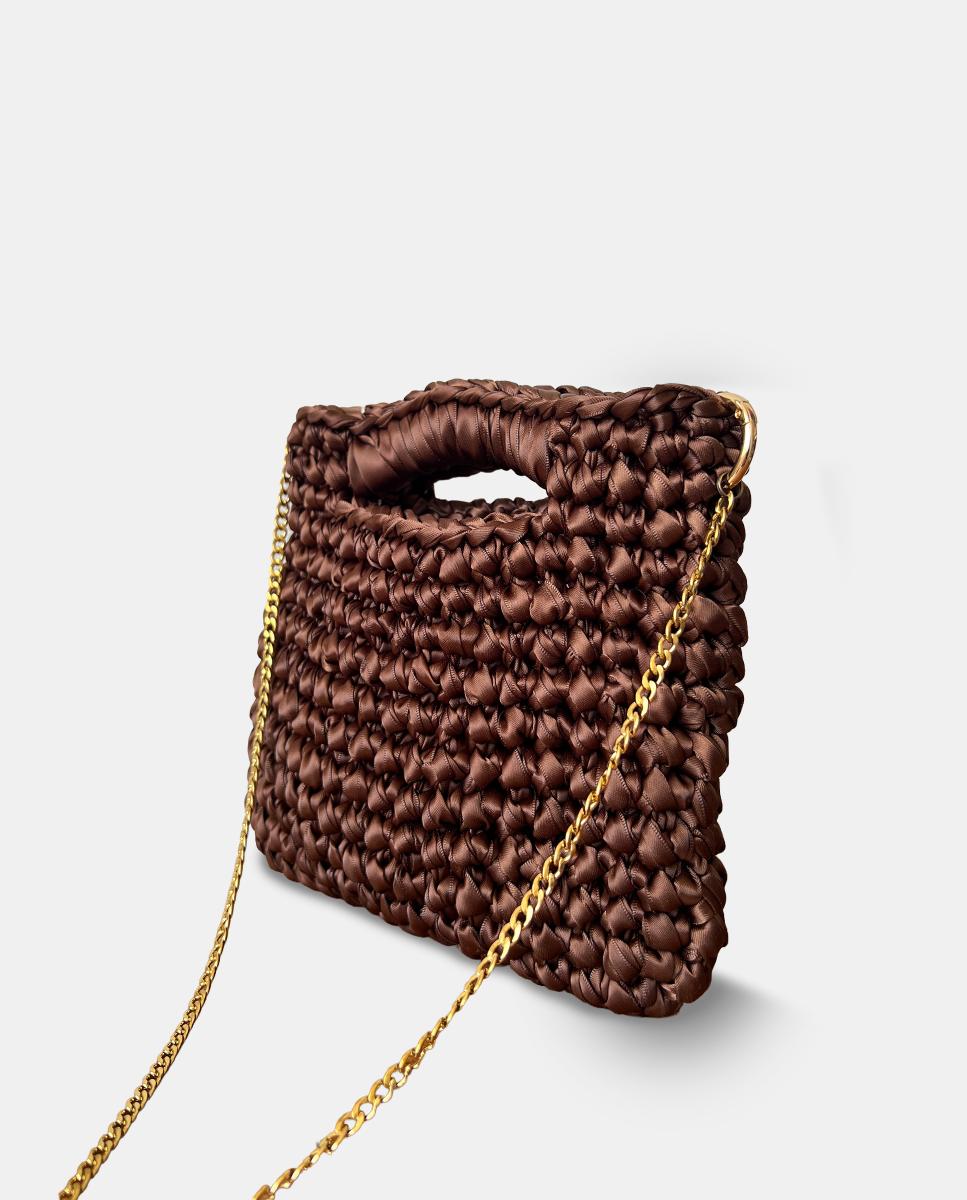 Bolso de fiesta modelo Dolores de Madremia - Marrón chocolate Marrón chocolate-2