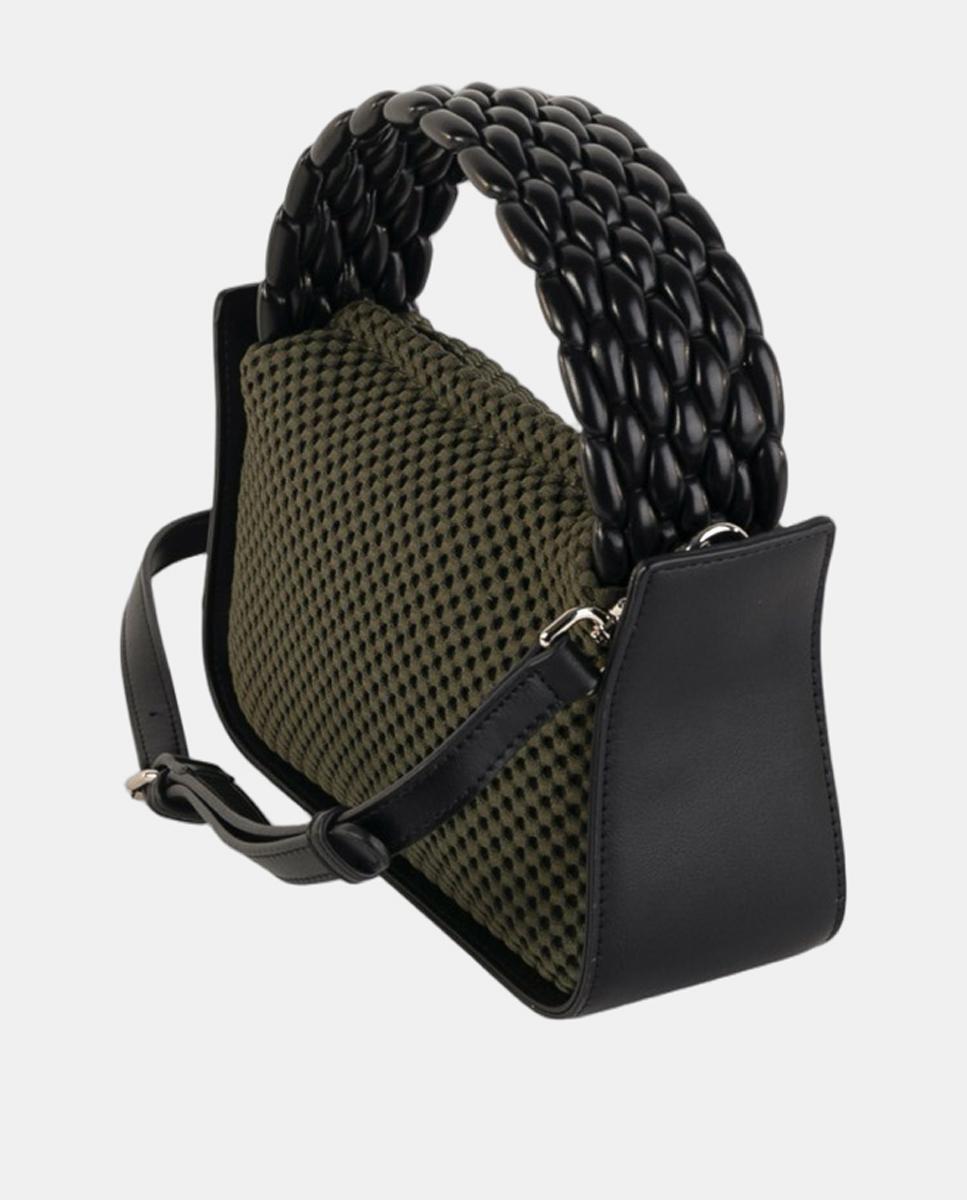 Mala Compacta Texturizada Acolchoada com Alças Verde-militar-2