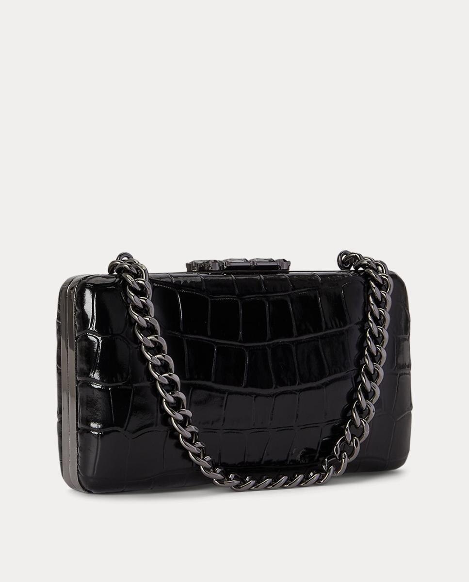 Mala Clutch Franki Pequena com Relevo Preto-3